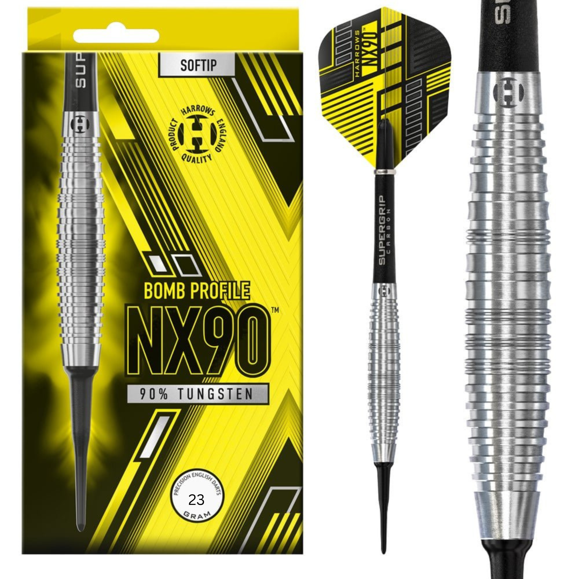 Harrows NX90 Bomb Quick Point 90 % Tungsten Steeldarts