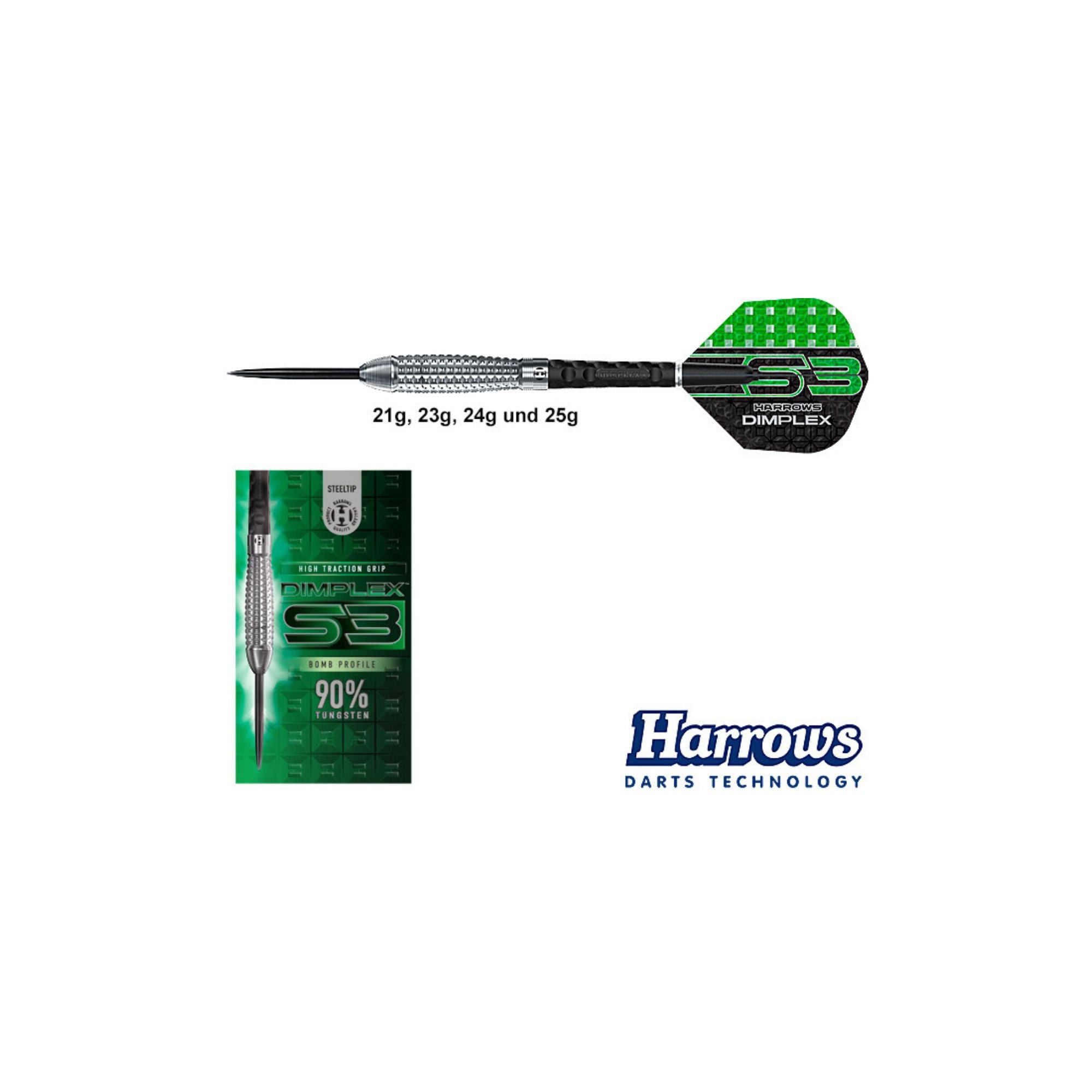 Harrows Dimplex S3 Bomb 90 % Tungsten Steeldarts
