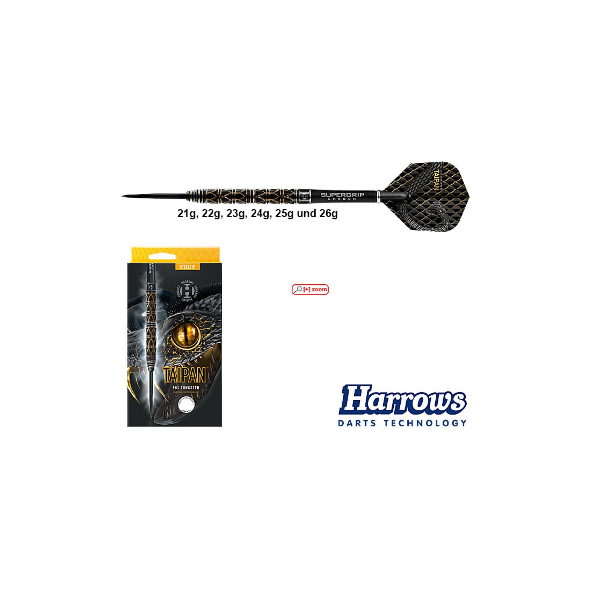 Harrows Taipan – Steeldarts, 90 % Tungsten Dartpfeile