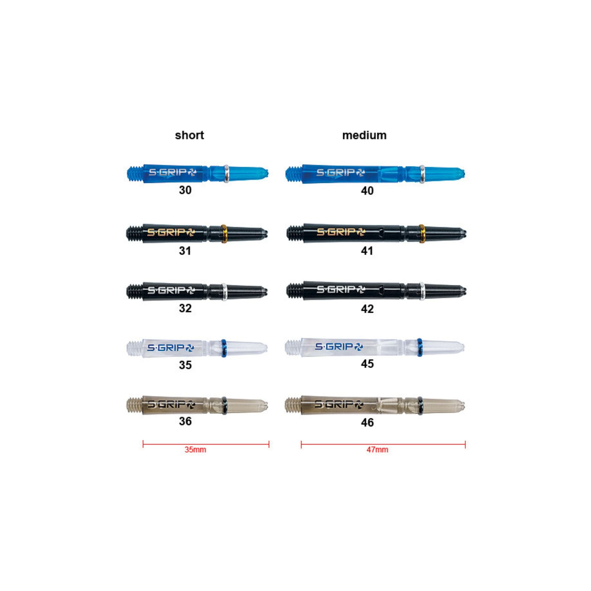 Harrows Supergrip Spin Shafts – Dart Shafts (3er Set)