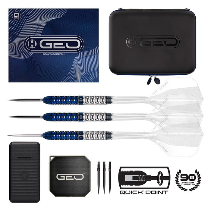 Harrows Geo Parallel Quick Point Steeldarts – 90 % Tungsten – präziser Grip