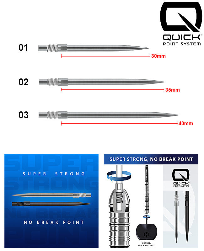 Harrows Quick Points Silver – Wechselspitzen für Quick-Point Steeldarts